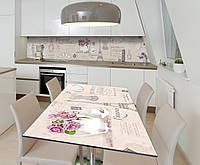 Наклейка 3Д виниловая на стол Zatarga «Завтрак в Париже» 600х1200 мм для домов, квартир, стол ZZ, код: 6508372