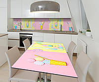 Наклейка 3Д виниловая на стол Zatarga «Весёлый кондитер» 650х1200 мм для домов, квартир, стол ZZ, код: 6508487