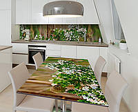 Наклейка 3Д вінілова на стіл Zatarga «Птахи в саду» 600х1200 мм для будинків, квартир, столів, PK, код: 6441293