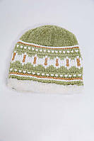 Детская шапка зелено-белого цвета с узором 167R7781 Ager One Size PM, код: 8387936