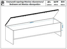 Банкетка Моніка 390х1300х400мм Пехотін, фото 4