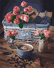 AS0977 Набір розмальовка за номерами Вінтажні троянди, В картонній коробці