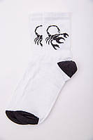 Белые женские носки средней длины с принтом 167R520-3 Ager 36-40 CP, код: 8236586