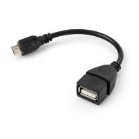 Дата кабель OTG USB 2.0 AF to Micro 5P Vinga VCPDCOTGMBK d