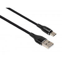 Дата кабель USB 2.0 AM to Type-C 1.0m cylindric nylon back Vinga VCPDCTCCANB1BK d