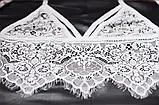 Мереживний жіночий прозорий бюстгальтер білого кольору на бретельках, фото 4
