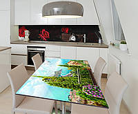 Наклейка 3Д виниловая на стол Zatarga «Тайна красной розы» 650х1200 мм для домов, квартир, ст UM, код: 6444559