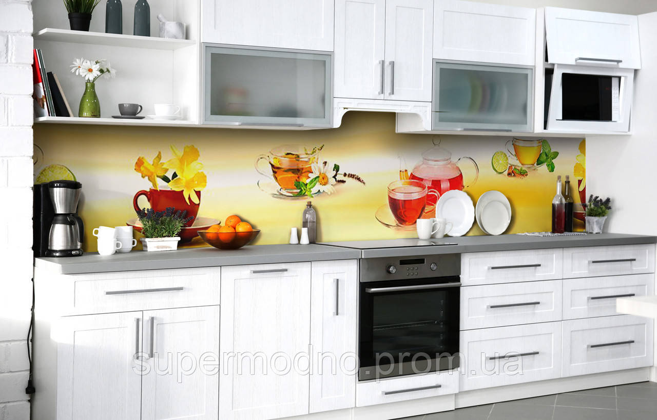 Наклейка на скіналі Zatarga на кухню «Чайхана» 650х2500 мм вінілова 3Д-наклейка кухонний фар MN, код: 6510182