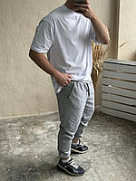 Мужской летний спортивный комплект (брюки и футболка оверсайз) / мужские брюки и футболка для активного отдыха