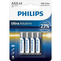 Батарейка Philips AAA LR03 Ultra Alkaline * 4 LR03E4B/10 d