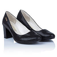 Туфли женские черные на удобном каблуке Zanzara 36
