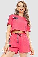 Костюм женский повседневный футболка+шорты розовый 198R124 Ager M TN, код: 8228212
