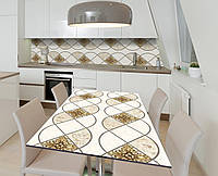 Наклейка 3Д виниловая на стол Zatarga «Узорные косы» 600х1200 мм для домов, квартир, столов, ML, код: 6510760