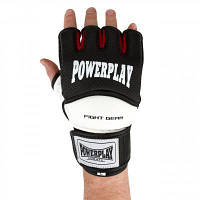Рукавички для MMA PowerPlay 3075 S Black/White PP_3075_S_Bl/White d