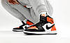 Чоловічі кросівки Nike Air Jordan 1 High Black Orange (Чорні) Взуття Найк Аір Джордан 1 високі шкіряні демісезон, фото 5
