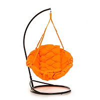 Качели с прямоугольной подушкой и со стойкой диаметр 120 см до 250 кг цвет оранжевый, качеля гнездо для дачи