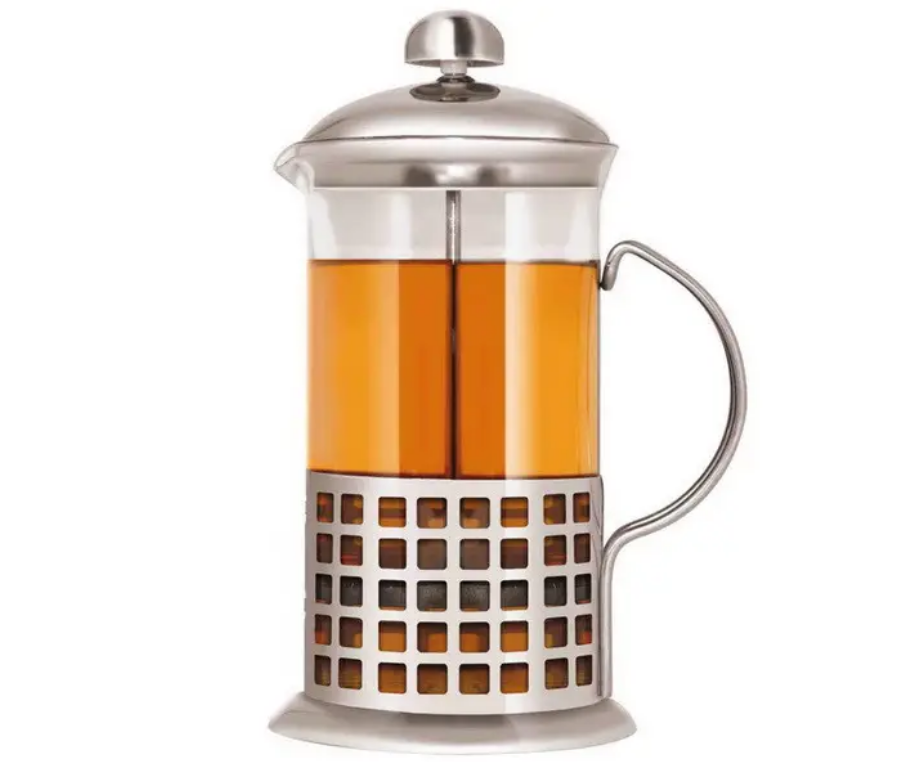 Заварник Helios Френч-прес 600мл із поршнем із загартованого скла та нержавіючої сталі 1027-A, фото 1