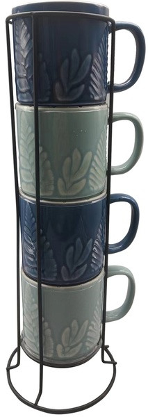 Набір чашок на металевій підставці 4х420 мл Herb Limited Edition 23E-489
