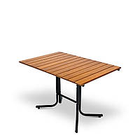 "Ріо+" СТІЙКИЙ стіл (120*80 см) для тераси чи саду СТАЛЕВІ ТРУБИ та ВИСОКОЯКІСНА ДЕРЕВИНА Тік Польща