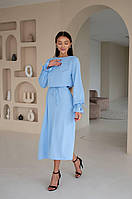 Женское стильное платье миди с поясом ткань: Армани Мод 441