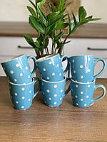 Чашка Горох (микс) 240 мл Набор из 6 чашек керамика, Керамические цветные чашки для чая и кофе