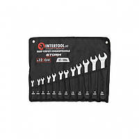 Набір комбінованих ключів INTERTOOL XT-1004 ріжковий та накидний гайковий ключ (12шт)