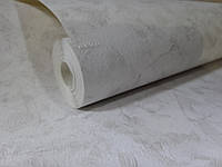 Прості паперові шпалери "Онікс" для вітальні, спальні, кабінету, білі з сірим малюнком 0,53*10м