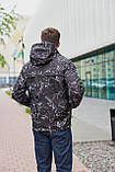 Чоловіча вітровка / Весняна куртка чоловіча / вітровка чоловіча чорного кольору з абстракційним малюнком, фото 7