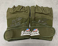 Перчатки тактические беспалые Mechanix Schiek, США, Олива, размер M, военные штурмовые полу-палые механикс