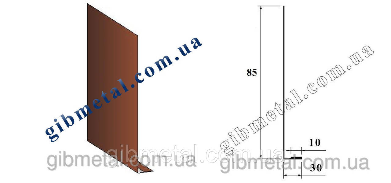 Лобова планка для покрівлі RAL (Довжина 2м)