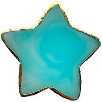 Палитра "Звезда" для смешивания красок (гель-лаков, полигелей, гелей, хны) и разных текстур 383 (10х10см) Бирюзовый
