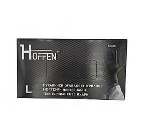 Рукавички розмір Л, чорні, нітрилові нестерильні, неприпудрені,/100шт*уп