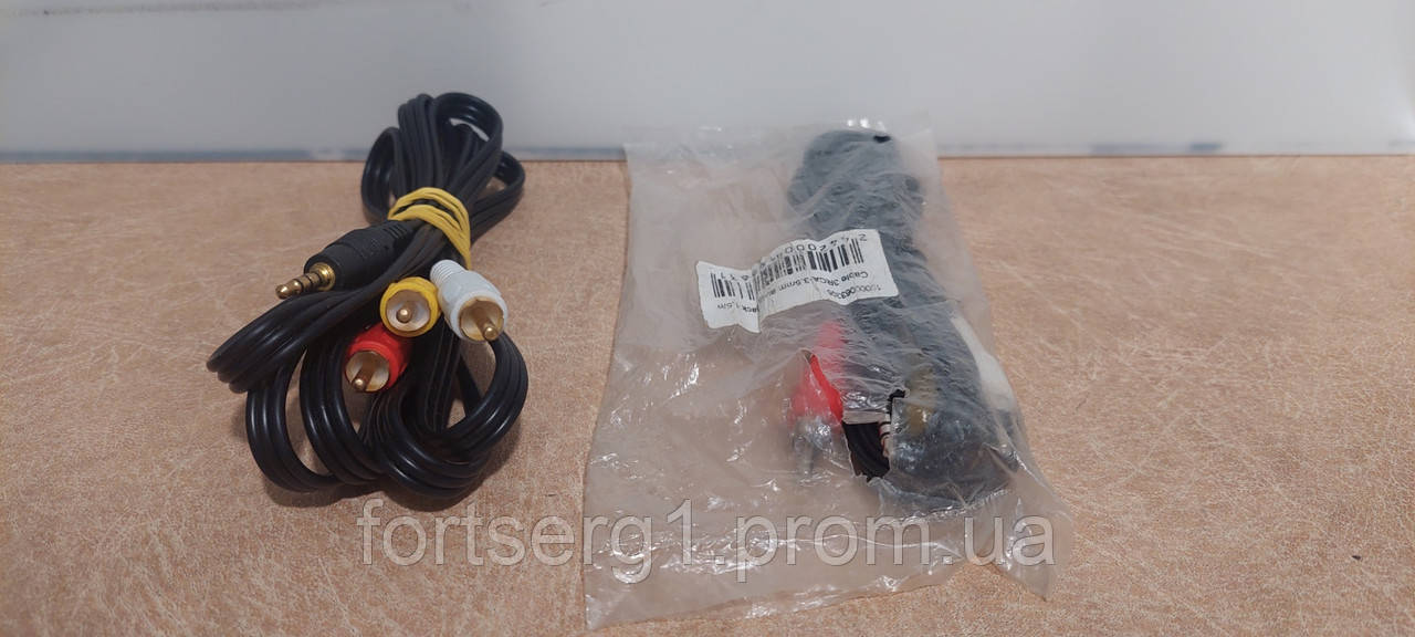 AV кабель перехідник mini Jack 3.5 – 3 x RCA(тюльпан)1,5 метри, фото 1