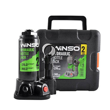 Домкрат гідравлічний пляшковий Winso 2т 148-276мм у кейсі, фото 1