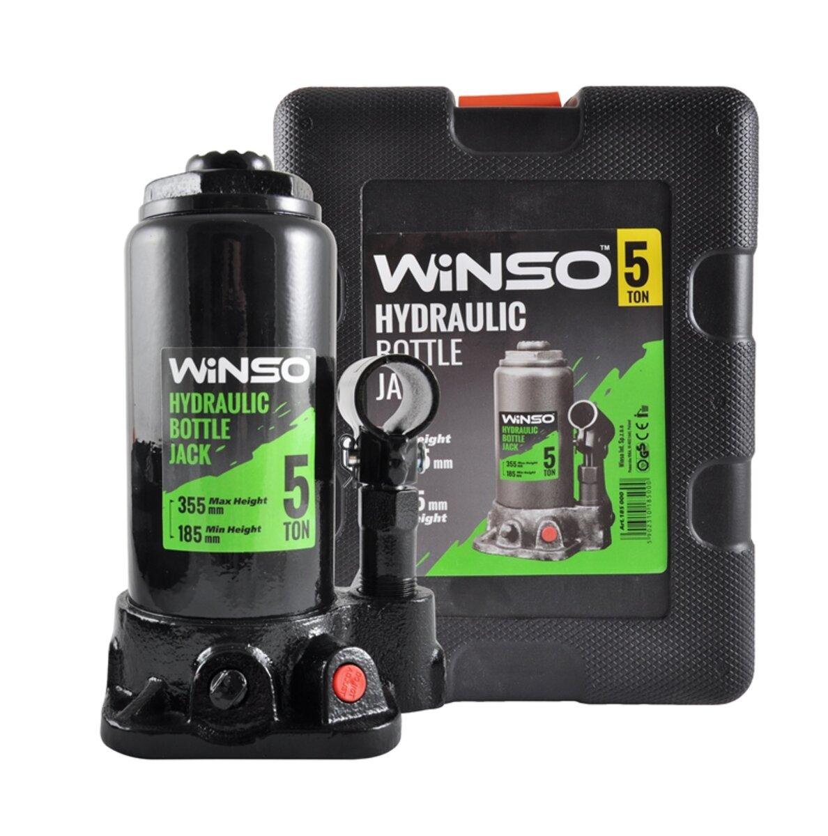 Домкрат гідравлічний пляшковий Winso 5т 185-355мм