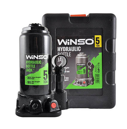 Домкрат гідравлічний пляшковий Winso 5т 185-355мм, фото 1