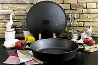 Сковорода жаровня чавунна Brizoll 340 х 70 мм Сковорода порционная чугунная для мангала