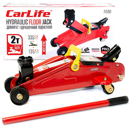 Домкрат підкатний CarLife 2т 135-335мм FJ590, фото 1