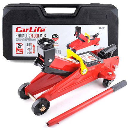 Домкрат підкатний CarLife 2т 125-310мм у кейсі FJ570P, фото 1