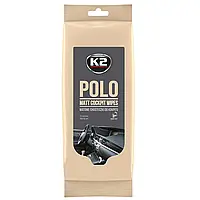 Салфетки влажные K2 Polo Matt Wipes для очистки приборной панели и пластиковых деталей 24 шт. (K425)