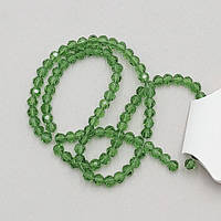 Бусини кришталь рондель 98 шт 4 мм зелений