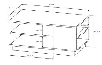 Стіл журнальний 3D 100 Білий/дуб крафт золотий ТМ Perfect Home Польща, фото 4