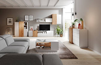 Стіл журнальний 3D 100 Білий/дуб крафт золотий ТМ Perfect Home Польща, фото 5