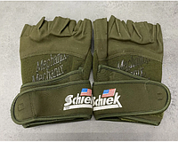 Тактические перчатки механикс беспалые Mechanix Schiek, США Олива, размер M, военные штурмовые полу-палые
