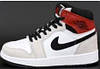 Чоловічі та жіночі кросівки Nike Air Jordan 1 High White Grey (Сірі) Взуття Найк Аір Джордан 1 високі шкіряні демісезон унісекс, фото 7