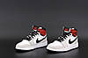 Чоловічі та жіночі кросівки Nike Air Jordan 1 High White Grey (Сірі) Взуття Найк Аір Джордан 1 високі шкіряні демісезон унісекс, фото 5