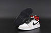 Чоловічі та жіночі кросівки Nike Air Jordan 1 High White Grey (Сірі) Взуття Найк Аір Джордан 1 високі шкіряні демісезон унісекс, фото 4