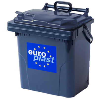 Бак для сміття Europlast пластиковий чорний об'єм 40 л