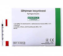 Шприц інсуліновий Medicare U-40 1.0 мл, голка 0.3х13мм (100 шт.)