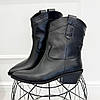 Черевики-козаки шкіряні жіночі вільного взування. Колір чорний, фото 6